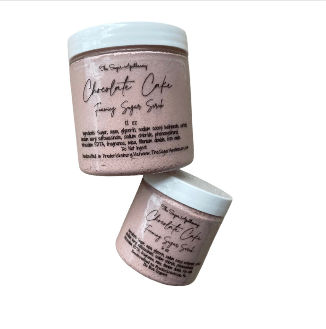 Chocolate cake foaming sugar scrub